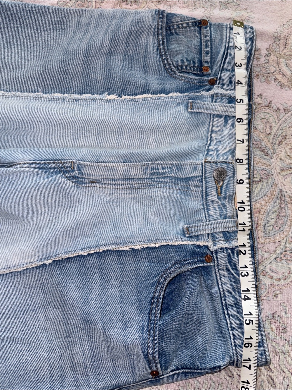 Levi's Recrafted Light Blue Two-Tone Wide Leg Jeans - Picture 13 of 15